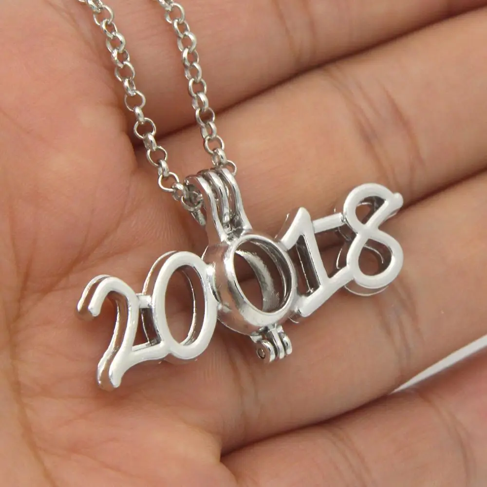 1 шт. Серебряный кулон с цифрами на новый год &quot2018&quot &quot2019&quot &quot2020&quot жемчужный