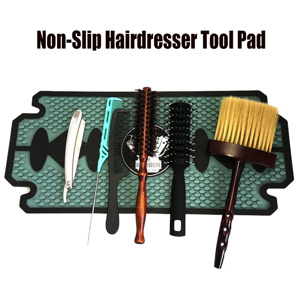 Anti-skid pad for Barber tools Barbershop push-shear scissores Mat hair blow dryer combl clip display pad Barbershop accessories