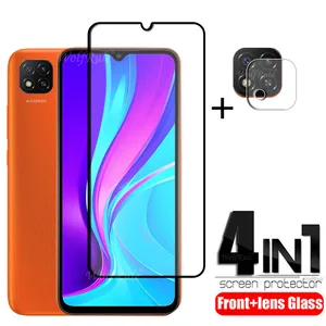 4-в-1 для Xiaomi Redmi 9C стекло для Redmi 9C закаленное стекло HD Защитное стекло для экрана для Redmi 9 9A 9C стекло для объектива