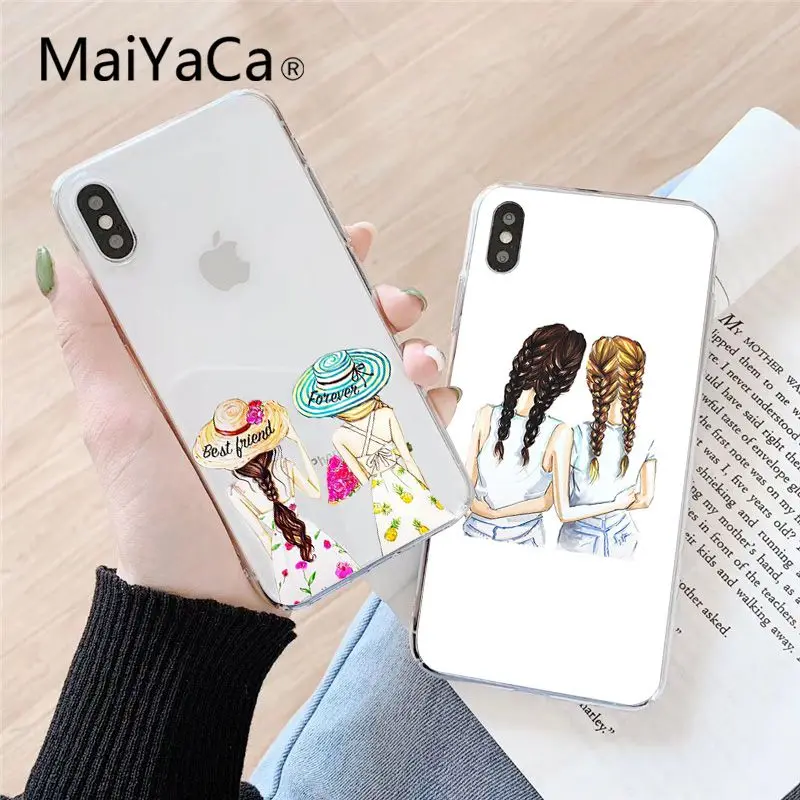 Чехол MaiYaCa для iphone 7 X BBF лучшие друзья милые аксессуары телефонов чехол iPhone 8 6 6S Plus