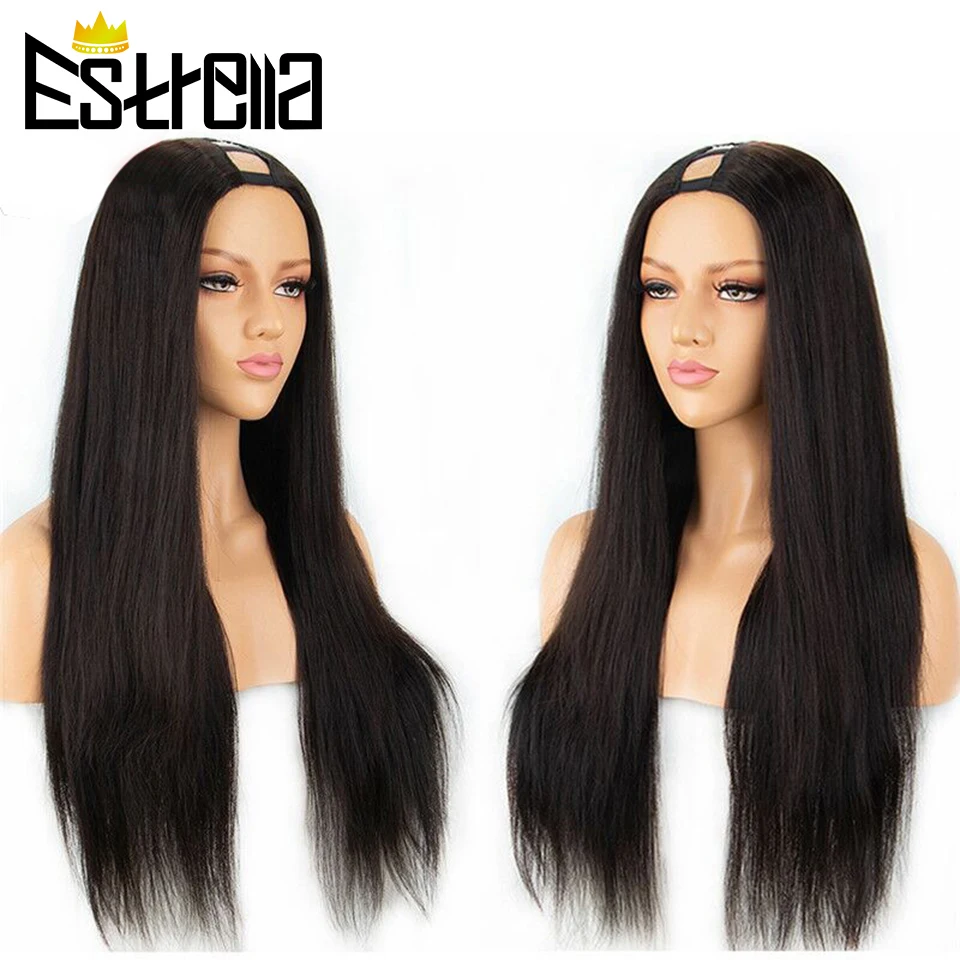 Перуанские u образные парики бесклеевые прямые человеческие волосы натуральные