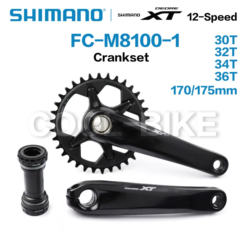 

SHIMANO DEROE XT FC M8100 Crankset M8100 12-Speed 30T 32T 34T 36T 170MM 175MM FC-M8100-1
