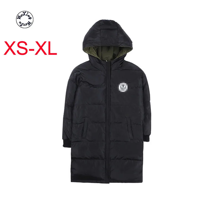 

Winter 2021 female loose hooded down coat both sides long to wear