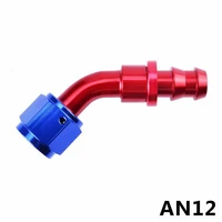 an12 aluminum 45 degree push on oil fuel hose end fitting an 12 reusable line hose fitting adapter oil cooler parts red blue