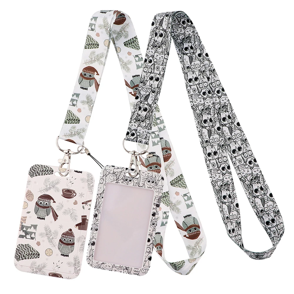 

DZ2137 Cute owl Lanyard for Key Neck Strap lanyard Card ID Badge Holder Key Chain Key Holder Hang Rope Key Rings Accessories