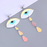 new punk funny acrylic eyes drop earrings for women colorful eyes eyelash triangle long dangle earrings fashion party jewelry