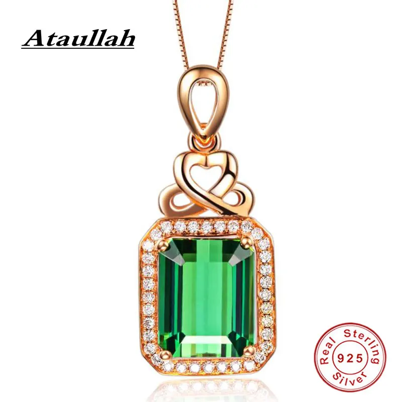 Ожерелье из стерлингового серебра 925 пробы Ataullah ожерелье с натуральным