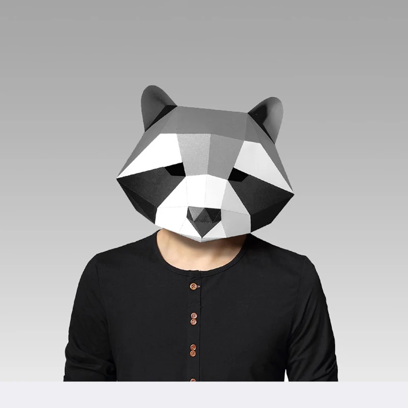 Маска для лица 3D бумажная модель поделка сделай сам игрушки розыгрыша крутой