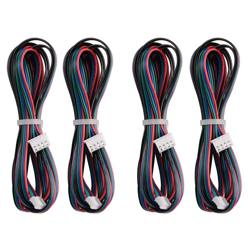

4Pcs 2M Motor Connector Cables XH2.54 4Pin to XH2.0 6Pin White Terminal Paralled Motor Wires for 3D Printer Stepper