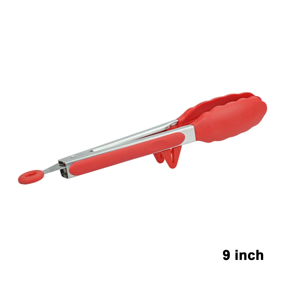 9 in Tongs MOSEKO антипригарная силиконовая лопаточка термостойкая суповая ложка-кисточка щипцы специальная кухонная лопатка кухонные инструменты посуда - Цвет: 9 in Tongs