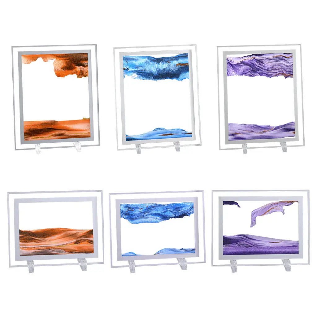 

Moving Sand Art Picture Dynamic Flowing Sand Scenery Quicksand Painting for Tabletop Bookshelf Study Room Display