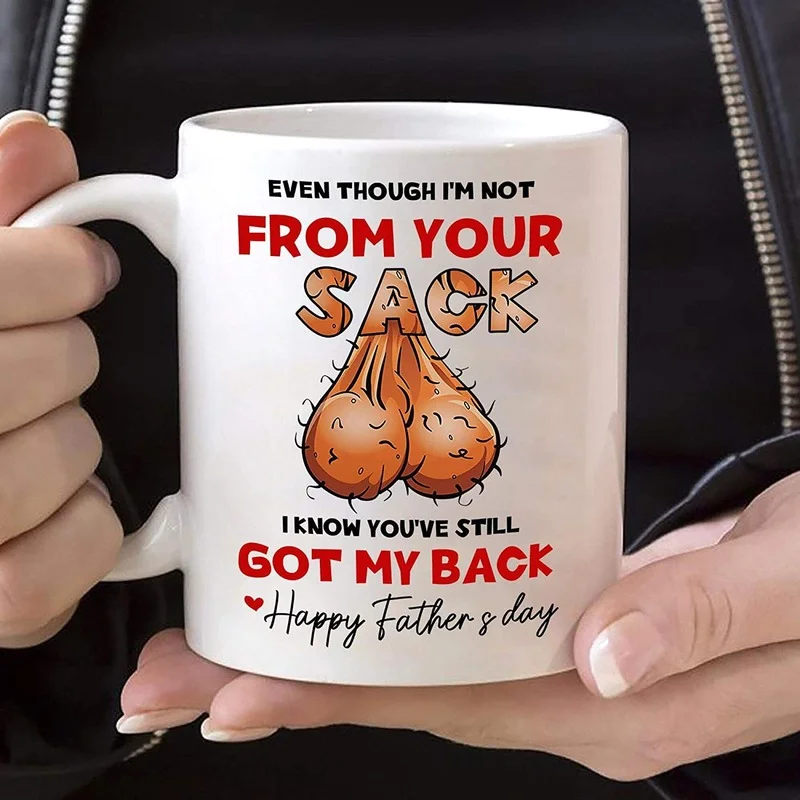 

Novelty White Ceramic Coffee Cup Office Personality Father's Day Mug Creative Ceramic Cup Gift