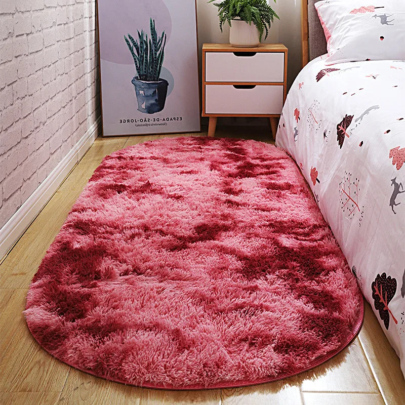 ruldgee ellipse oval tie dye carpet bedroom bedside blanket before bed livingroom alfombra tea table long wool mat double color free global shipping