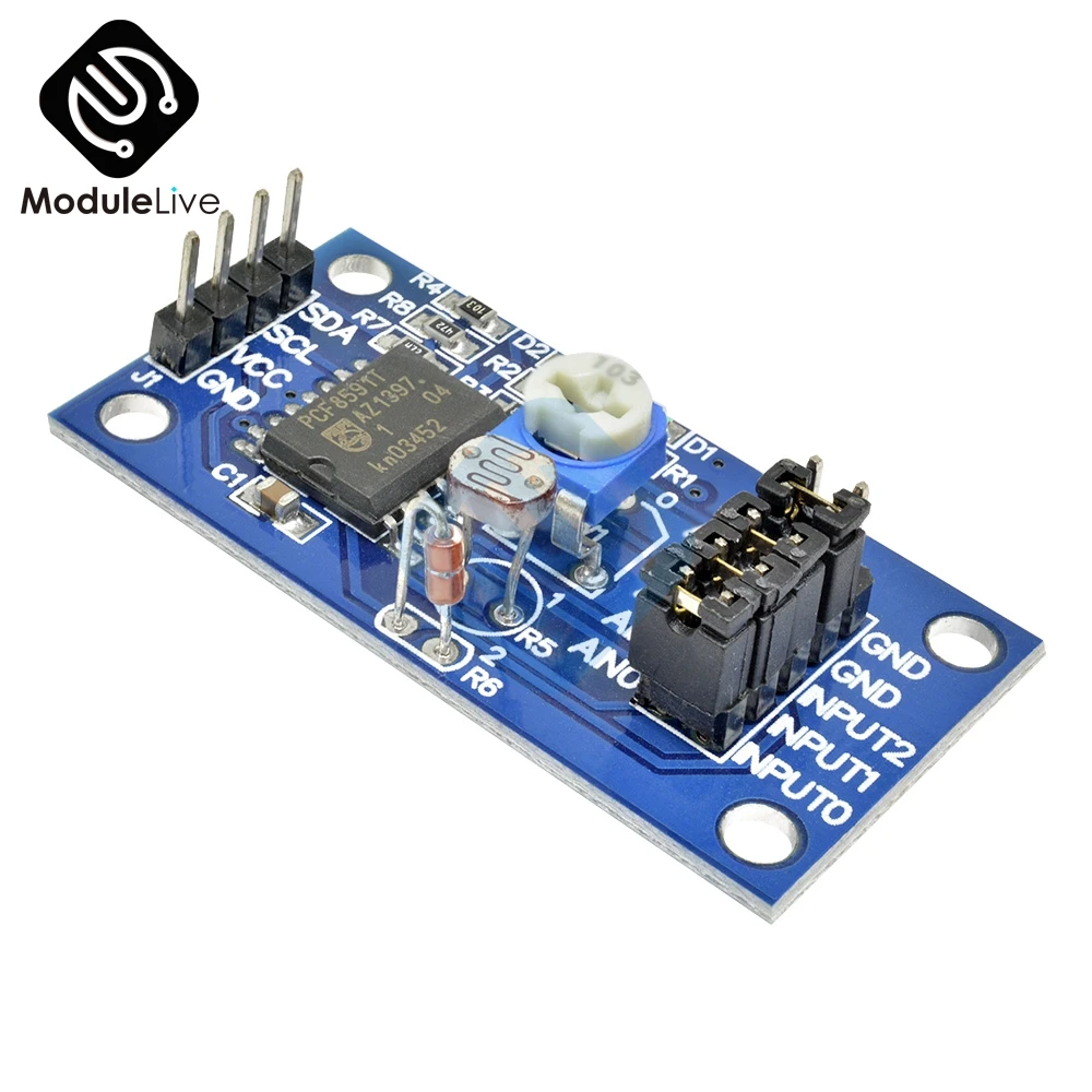 PCF8591 PCF8591T 3 V 5V одиночный низкий источник питания 4 канальный аналоговый AD DA модуль