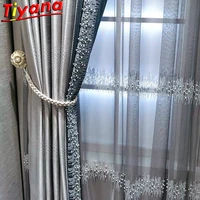 pearls sequins embroidered curtains for living room luxury gray 75 90 blackout curtains for bedroom high end curtains custom35