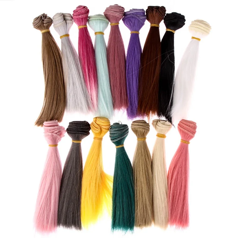 

18cm *100cm SD Hair Row For 1/3 1/4 1/6 1/8 Bjd Doll Accessories High Temperature Wire Pure Color Straight Hair Row