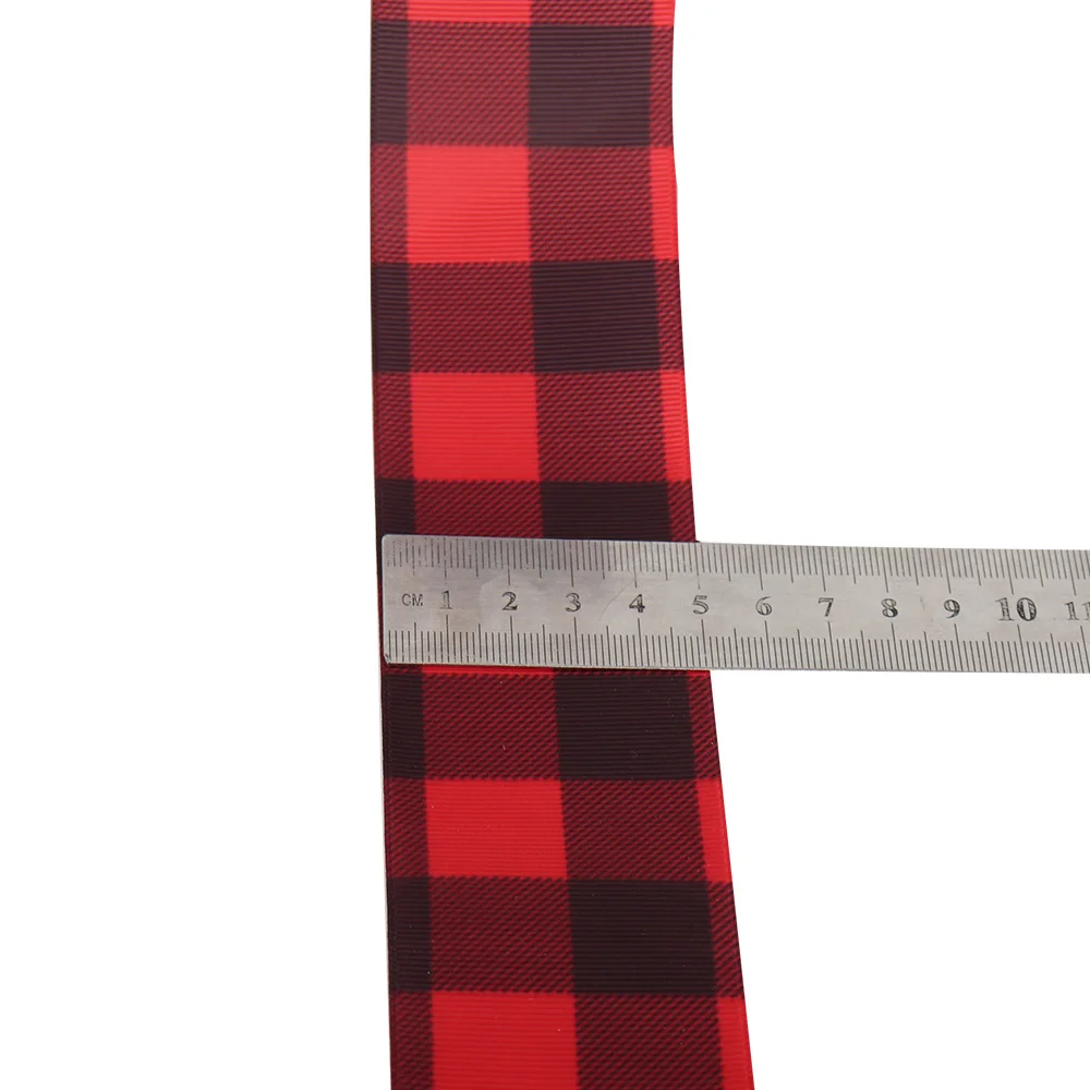 AHB 2 дюйма 2y Grosgrain лента для рукоделия черная белая красная решетка с принтом банты