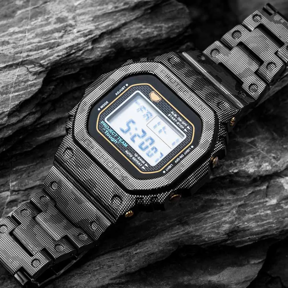 Набор из титанового сплава для DW 5600, ремешок для часов, ободок, DW5600, камуфляжная серия GW5000 DW5035, металлические Ремешки для наручных часов, покрытие, инструменты