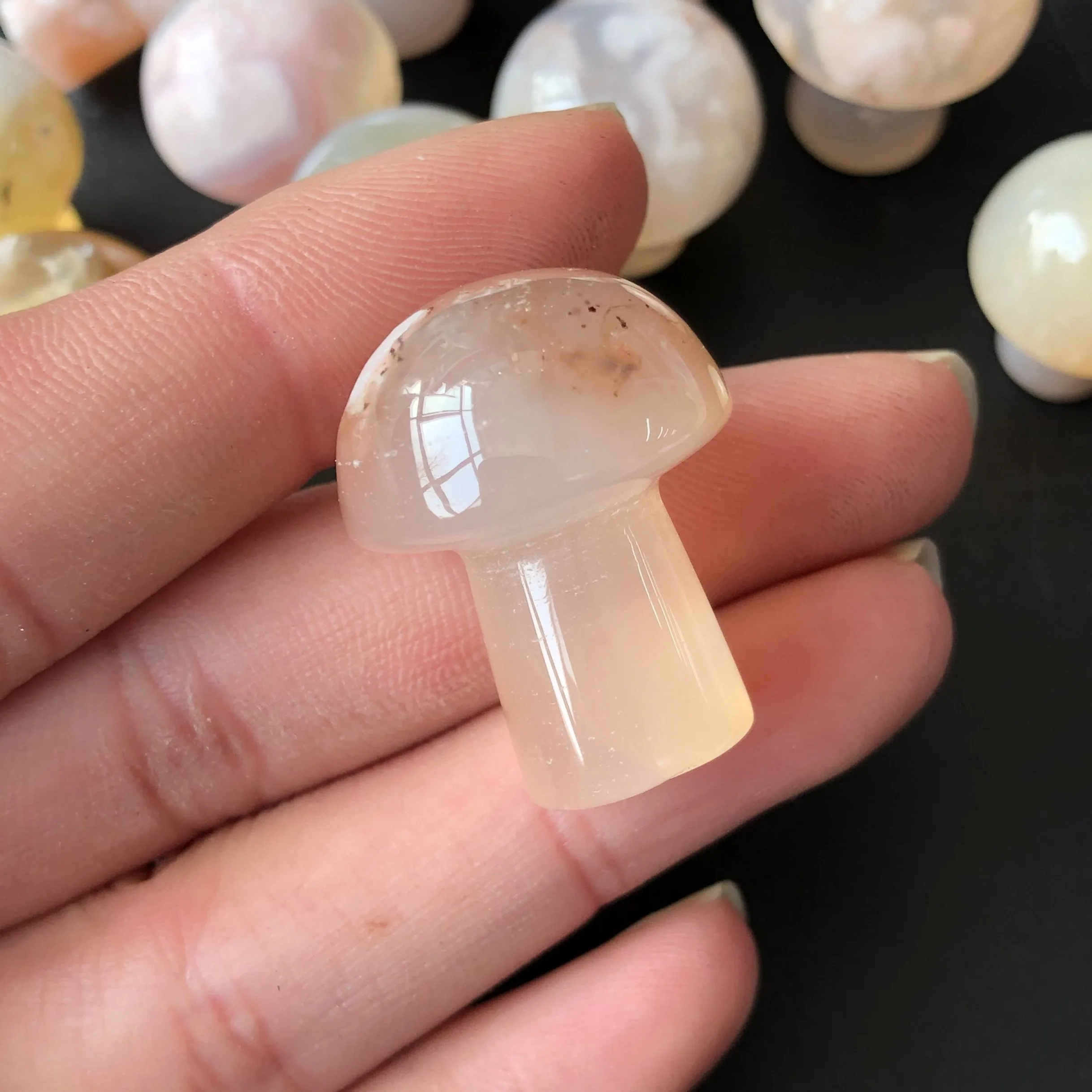 

Natural Flower agate mushroom Crystal Gemstone Healing Natural Quartz Crystals