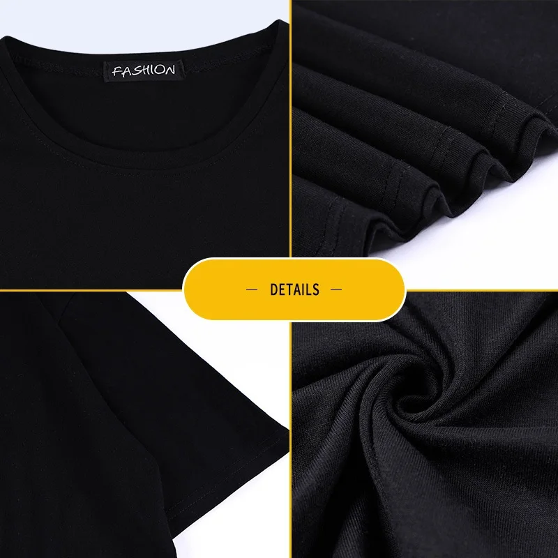 

T-Shirts Men Solid Color Long Sleeve Tshirt Casual White Pure Cotton Tees Tops Autumn Couple Clothing