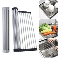 roll up dish drying rack folding multipurpose rustproof dish drainers over sink for kitchen accessories organizer bathroom tray