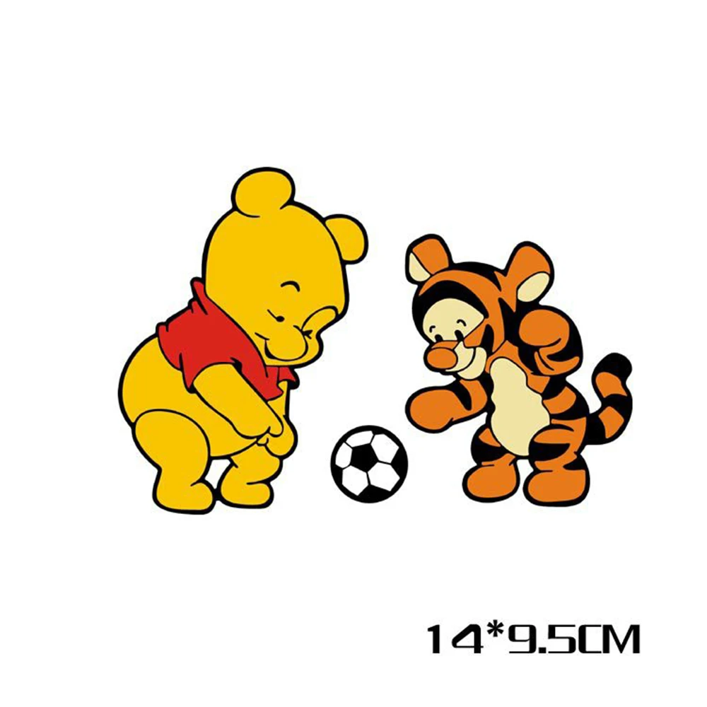 Забавная Автомобильная наклейка Aliauto медведь и тигр игра в футбол мультяшная