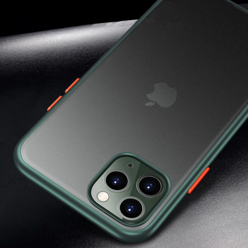 Для iPhone 12 11 Pro Max темно зеленого цвета для телефона чехол матовый противоударный