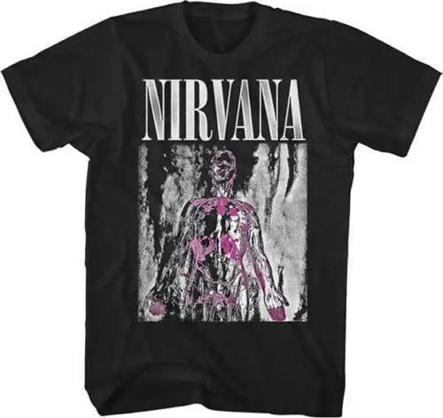 NIRVANA футболка Серебряный альбом Обложка черный новый подлинный S 3XL|Мужские