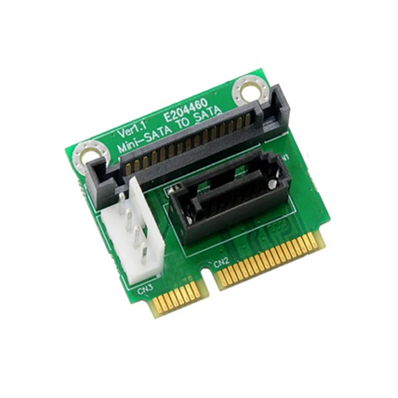 Адаптер mSATA SATA переходник с Mini на 7Pin металлический Удлинительный кронштейн