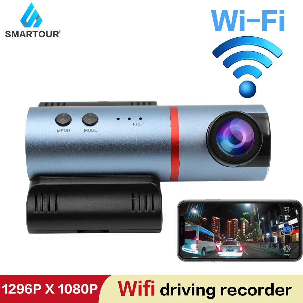

SMARTOUR 170-degree vision 2053 glass lens WDR intelligent supplementary light wifi driving recorder Support IOS, Adriod system
