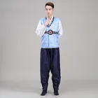Новое поступление, Мужская корейская традиционная одежда Hanbok, 3 шт., Корейская народная одежда Hanfu, костюм для выступления на сцене, вечеринки, Косплея