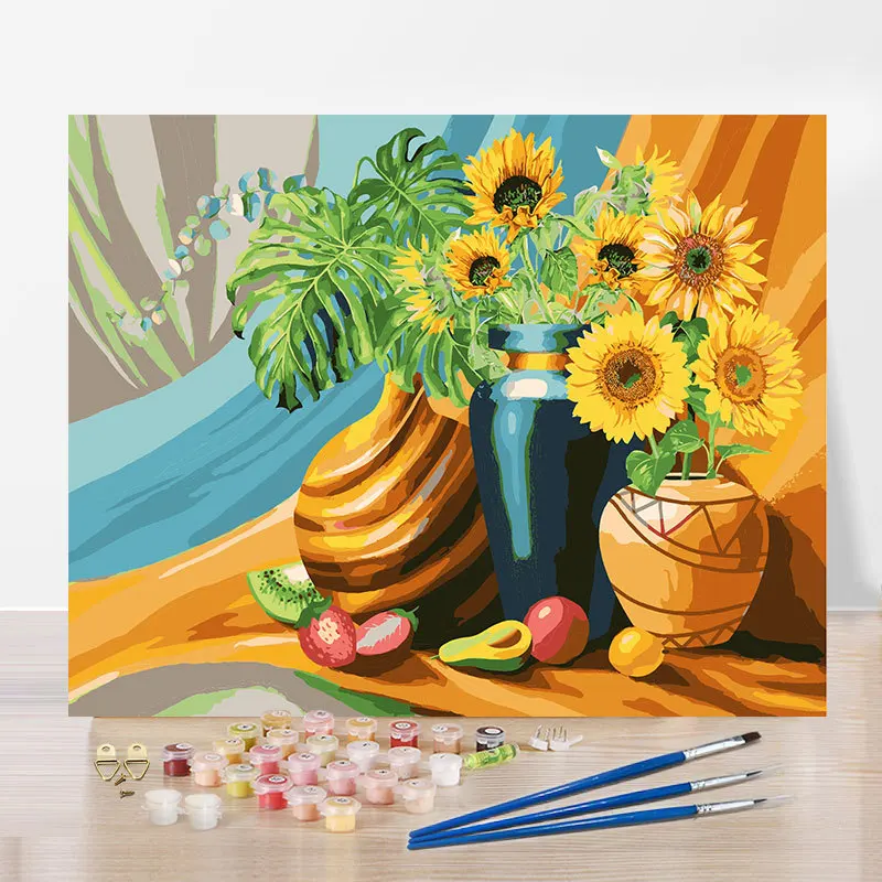 

Diy Paint By Number Kit For Adults Kids Flower Animal Painting Color Decorate The Living Room Dining Room 40x50cm Plank Frame
