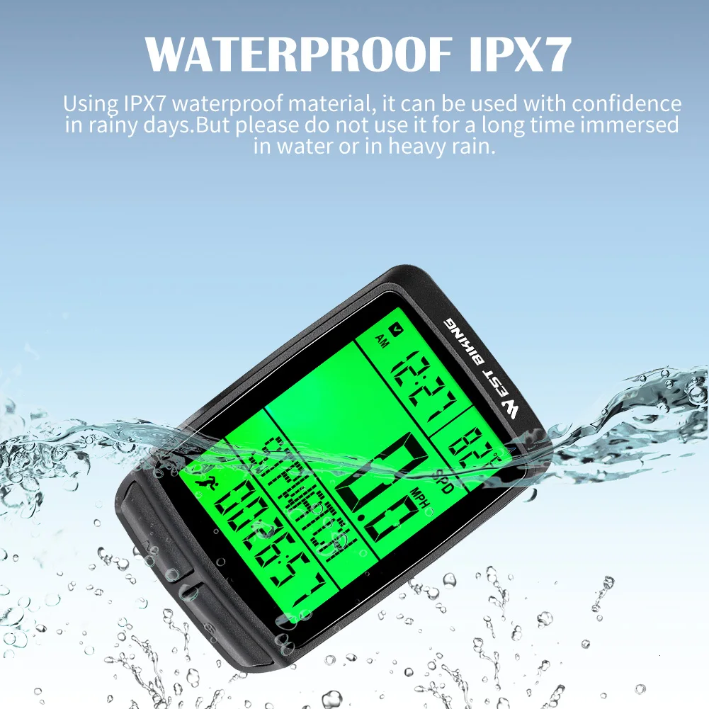 west biking waterproof 5 language bicycle computer wireless cycling odometer mtb bike stopwatch watch led screen speedometer free global shipping