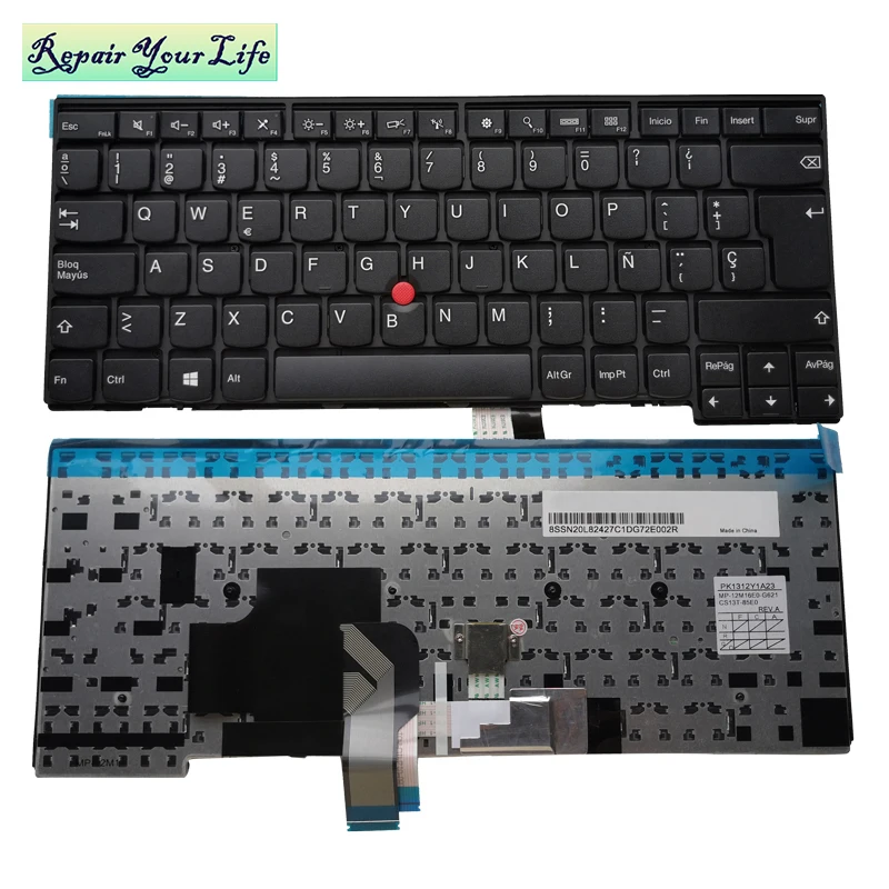 

Backlight laptop keyboard SP Spanish for lenovo t440 L440 E431 T440S T431S MP-12M16E0-0621 SG-58850-2EA Backlit original black