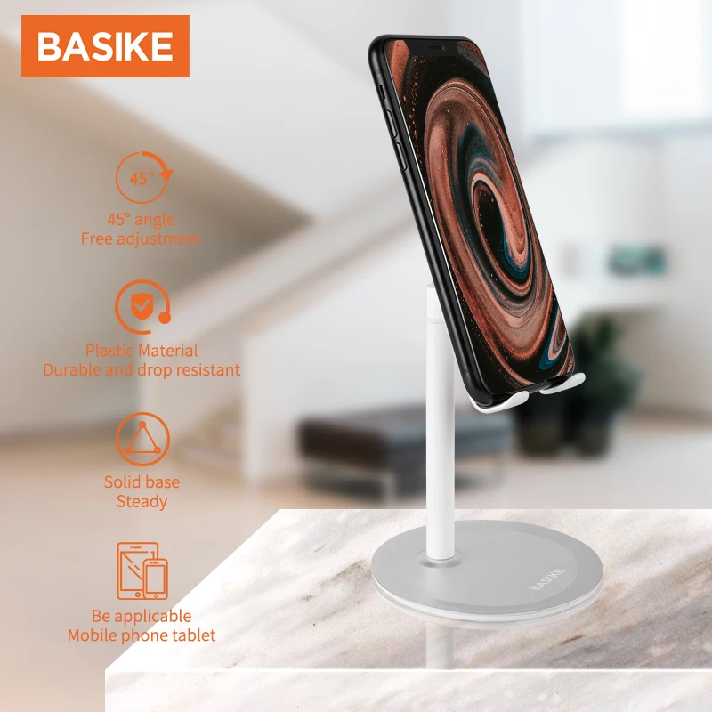 BASIKE Universal Accessories Mobile Phone Holder Stand For iPhone Xiaomi Adjustable Desktop Table Tablet Smartphone Holder