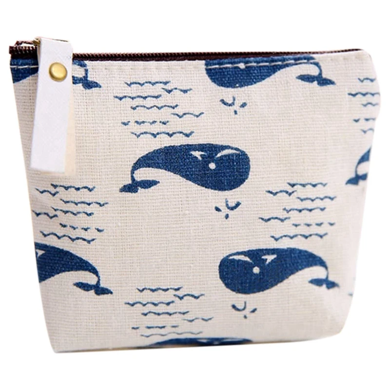 

Cotton Linen Small Fresh Retro Coin Purse Simple Fashion Canvas Cartoon Key Case Card Case(Random Style)