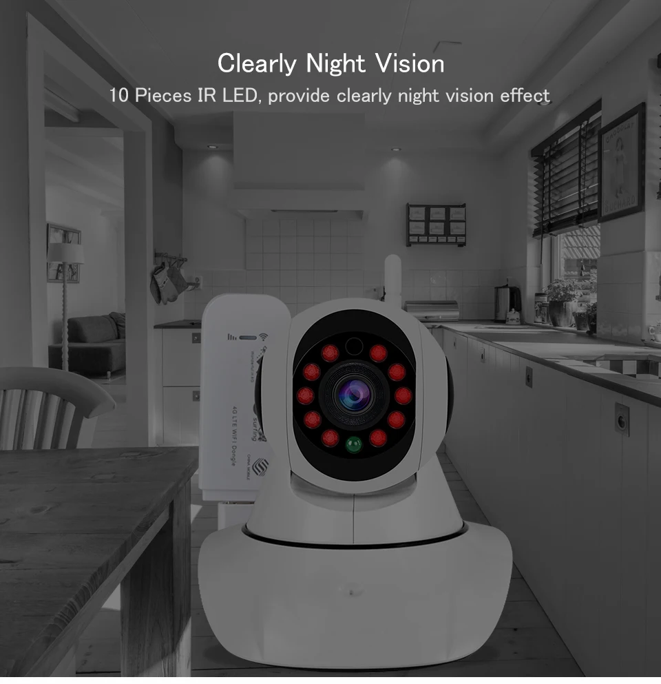 Беспроводная ip-камера 720 P, Wi-Fi, с сигнализацией, wifi, камера видеонаблюдения, 360 градусов, поворот наклона, 4G, LTE, FDD, камера видеонаблюдения, 3G, слот для sim-карты