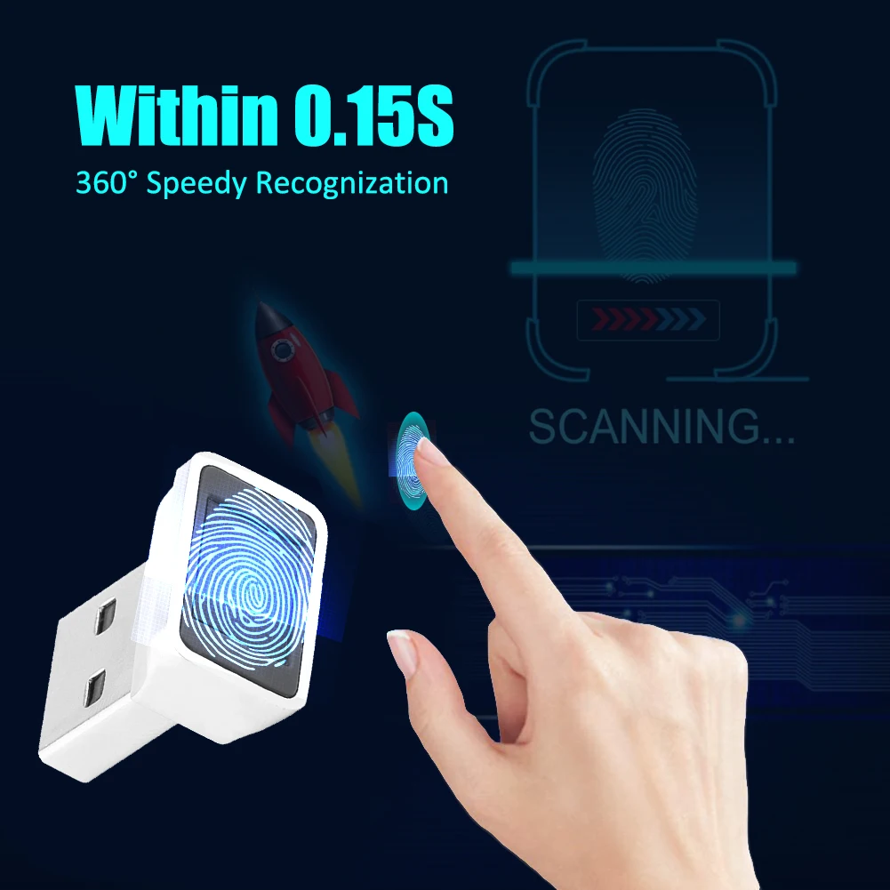 USB Fingerprint Reader for Windows10 Scanner Sensor Multi Finger360 Degree Touch Speedy Matching Laptop | Безопасность и защита