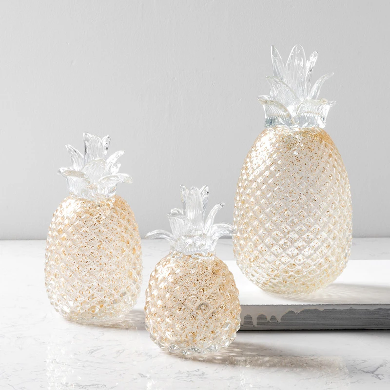 

Creative crystal pineapple Figurines Ornaments plant fruit Model miniature Living Room Decoration Crafts Gifts Accessories Deco
