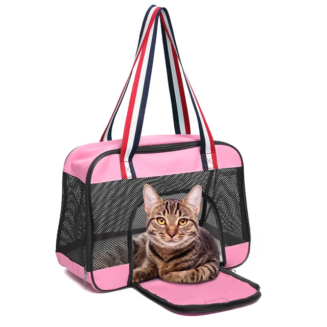 Breathable Pet Dog Carrier Outdoor Travel Handbag Pouch Mesh Oxford Single Shoulder Bag Sling Comfort Travel Tote Shoulder Bag
