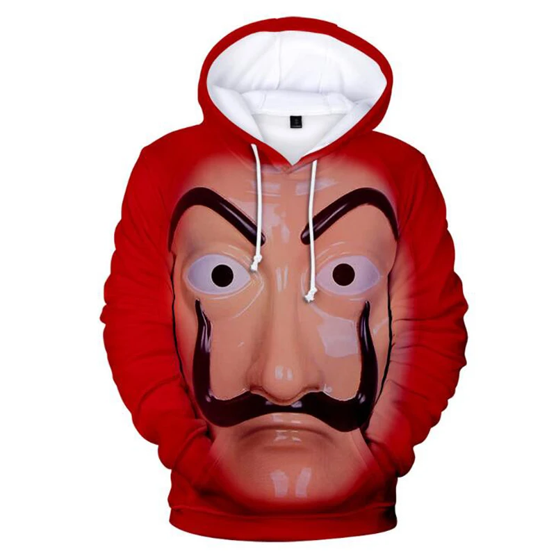 

La Casa De Papel Money Heist House of Paper Season 4 3D Print Funny Hoodie Harajuku Sweatshirts Pullover Winter Hoody Tracksuits