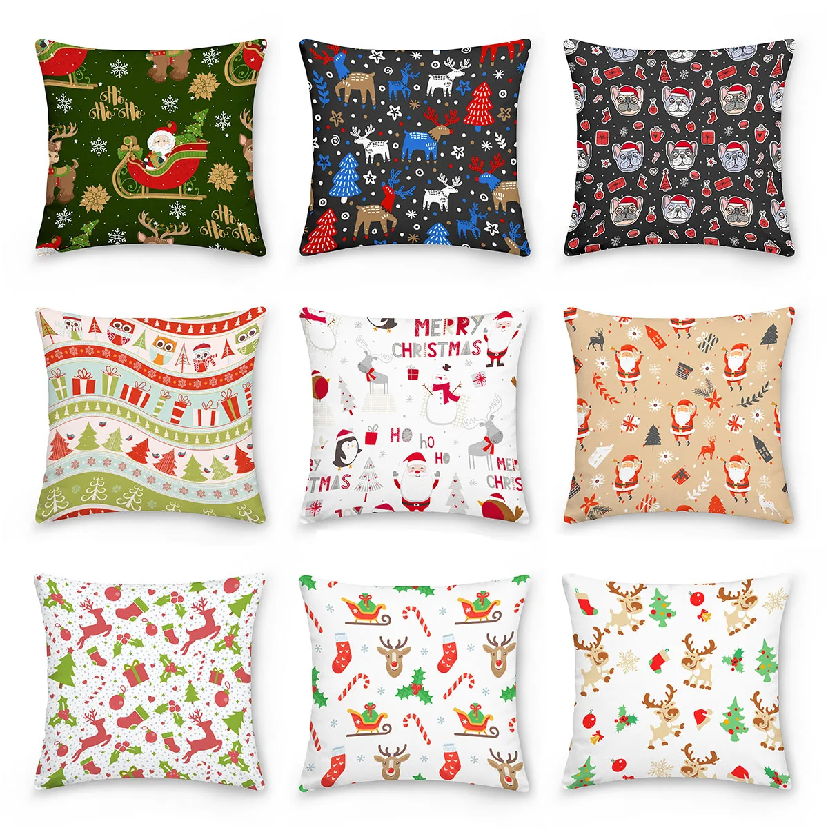 

45x45cm Cartoon Santa Claus Elk Christmas Pillowcase Merry Christmas Decor For Home Christmas Ornament Xmas Gifts 2022 New Year
