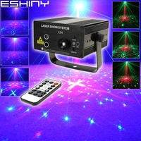 eshiny mini rg 48 patterns laser projector blue led gobo remote dj lighting disco xmas dance party stage light show n75l48