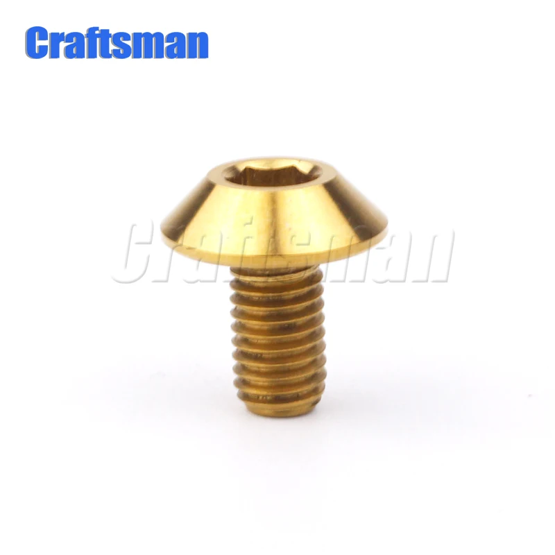 Титановые болты с шестигранной головкой 1 шт. M6 X 12 15 18 20 мм золотистые радужные