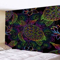 psychedelic tapestry colorful turtle mushroom forest tapestry mandala bohemian home decor hippie sheets yoga mat beach mat