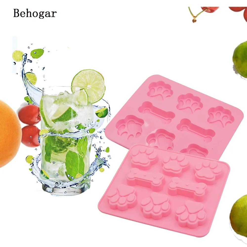 Behogar DIY отпечатком собачьей лапы и кости Форма силикона прессформы торта сахарное