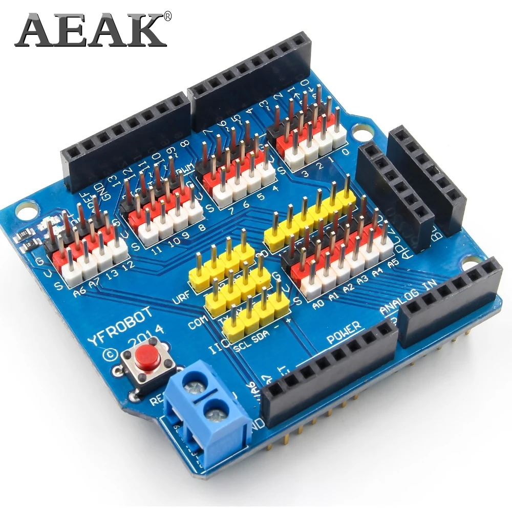 Плата расширения AEAK sensor Shield UNO R3 V5.0 Электрический модуль uno r3 новинка|Интегральные