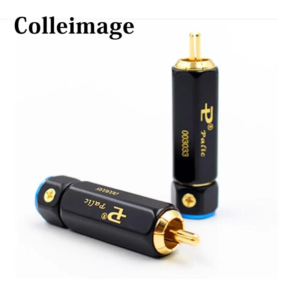 Colleimage  Hifi Palic High Quality Gold Plated RCA Plug Hi-end Self-locking A/V Connector For Diy Audio Cable