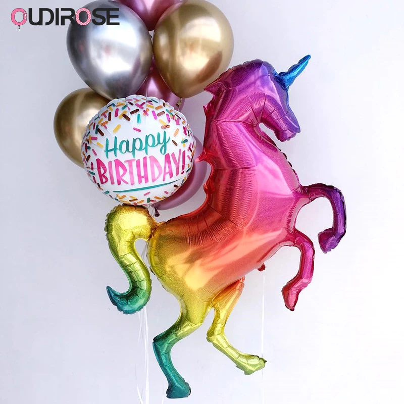 40 дюймов радужные цифры алюминиевые фольгированные шары украшение для дня