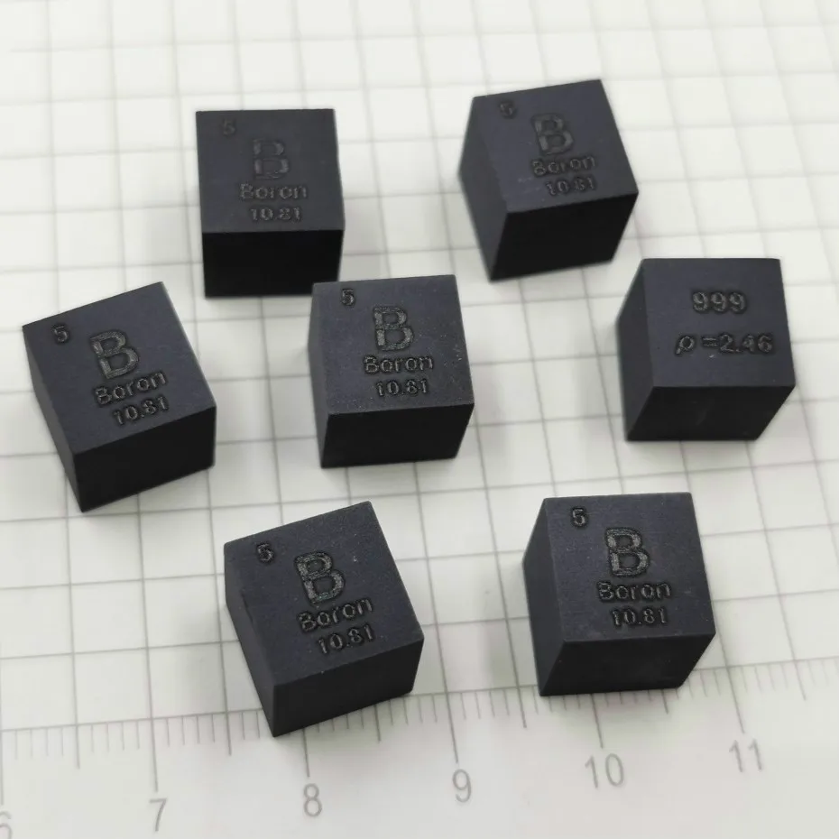 

99.9% High Purity Boron B 1.2g Carved Element Periodic Table 10mm Cube